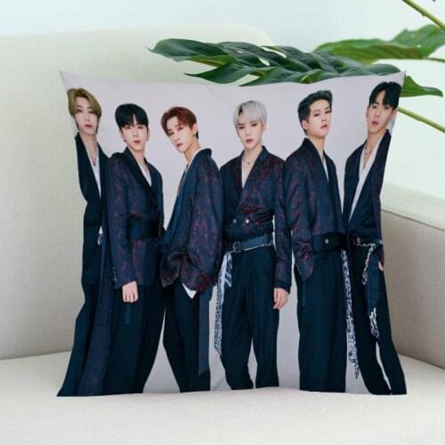 Monsta X Pillow Cover Bedroom Home Office Decorative Pillowcase Square Zipper Pillow Cases Satin Soft