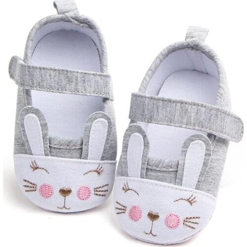 0-18M Sole Shoes Rabbit Shoes First Walkers Children Spring Baby Girl Soft Shallow Mouth Princess First Walkers Shoes