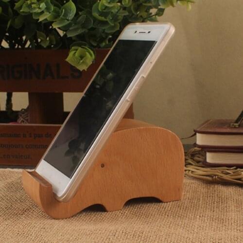 Mobile Phone Elephant Bracket Wood Stand Desktop Wooden Holder Desktop Phone Stand Smartphones