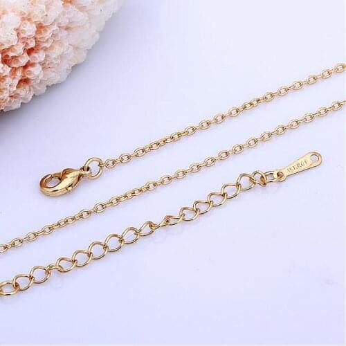 18K Gold Plated Tin Alloy Cable Chain Cross Chain Necklace Making with Lobster Claw Clasps, 18"