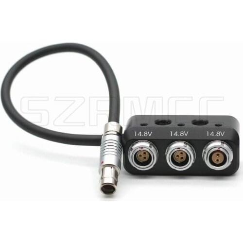 1 to 3 Camera Power Splitter RS Fischer 3 Pin Male to 2X Fischer RS 3Pin and 1x 0B 2Pin Female