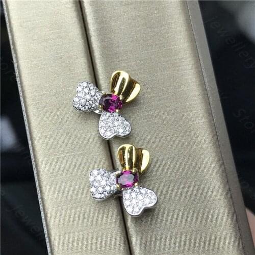 Luxury Atmosphere Natural Magnesium Aluminum Garnet Earrings 925 Silver Womens Earrings Engagement & Wedding Gift