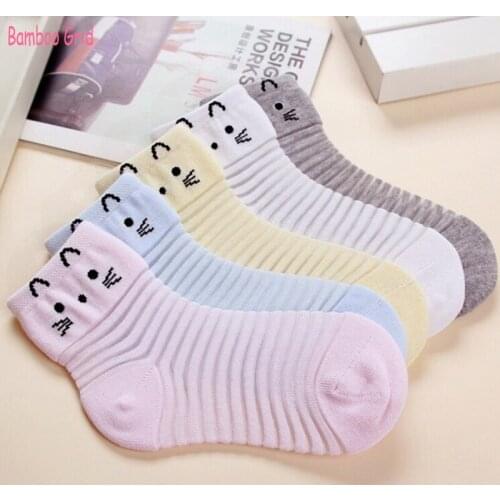 Hot Sale 5 pairs /Lot Summer New Children Socks Glass fiber breathable Cute Cat pattern Cool Lace Girls Socks 3-12 Y Kids Socks