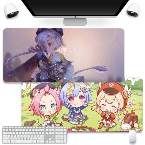 Genshin Impact qiqi Silicone large/small Pad to Game Mouse Pad Company XL Large Keyboard PC Desk Mat Takuo Anti-Slip Comfort Pad