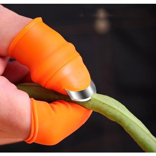 Silicone Thumb Knife Finger Protector Vegetable Harvesting Knife Plant Blade Scissors Cutting Rings Garden Gloves