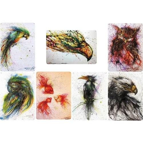 Eagle Parrot Owl Bird Animal Vintage Metal Plaques Goldfish Osprey for Home Bar Cafe Wall Art Decoration Kids Gift Yard Sign