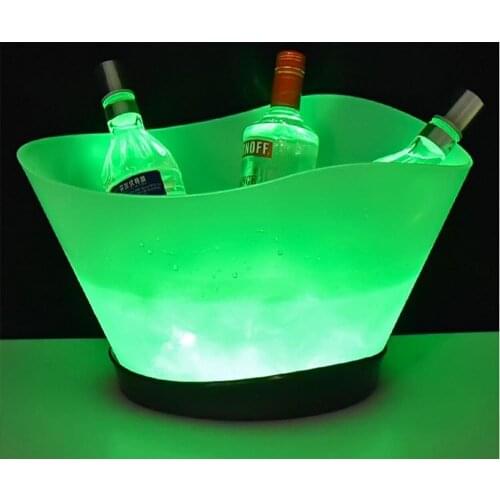 Boat Shaped LED Rechargeable Ice Buckets 12L Wine Whisky Cooler Champagne Beer Holder Bar Home Wedding NightClub Party Decor