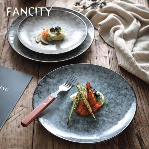 FANCITY Panjia dishes, creative noodles, ceramic steak plates, discs, snack plates