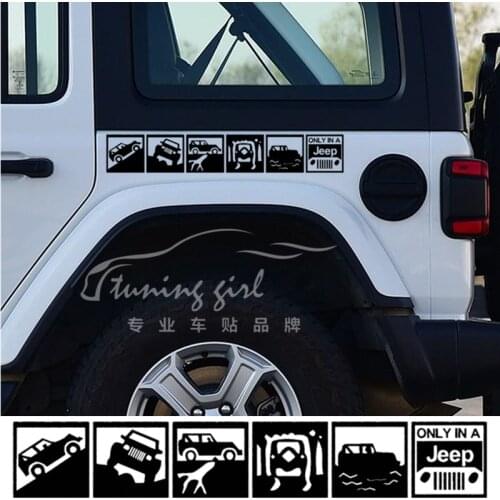 Only A Jeep 4x4 4WD SUV Car Stickers Creative Funny Decals For Compass Patrio Wrangler Cherokee Vinyls Auto Tuning Styling D21