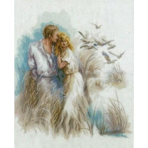 Top Manufacturer Embroidery Close Harmony Cross Stitch Patterns for Lovers with 100% Cotton Floss & Free Shipping for Wall Decor