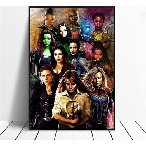 Avengers Women Character Canvas Poster Marvel Superhero Captain Black Widow Iron Man Print Painting Wall Art Home Room Decor
