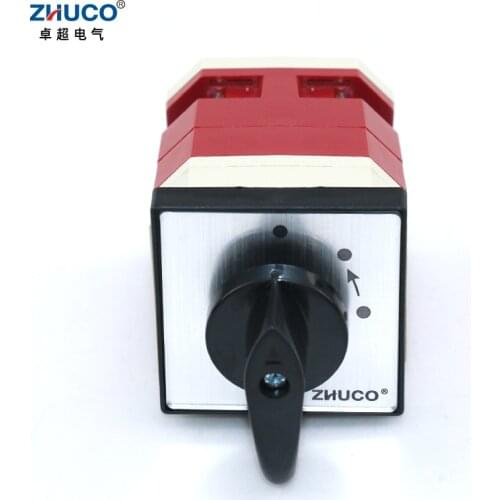 ZHUCO LW12-16/GL24.1 16A Three Position One Pole Electric Momentary Control Circuit Rotary Cam Switch Single Reset Switch
