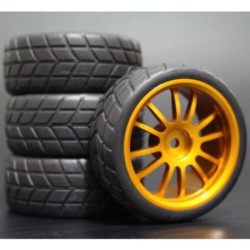 1Set 4Pcs HSP HPI Racing Tires Tyre Metal Wheel Rim 4Pcs For RC 1/10 On-Road Car HSP 94123/94103/94122 D4/D3 FW06 108G