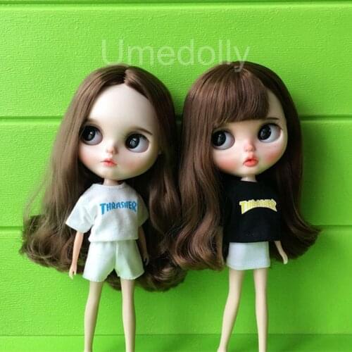 1PCS Casual Black / White T-shirt for Blyth, 1/6 BJD, Azone, Barbie, OB24, MMK, Licca Doll Clothes Outfits Accessories