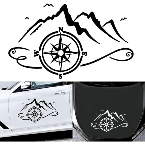 1PCS Mountain Adventurer Car Sticker Truck Decoration Fun Compass Vinyl Side Door Window Glass Decal Auto Accessories