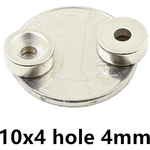 10x4-4 Stong Permanent NdFeB Strong Magnets 10x4 mm Hole 4 mm Round Countersunk Neodymium Magnetic Magnet 10mm x 4mm