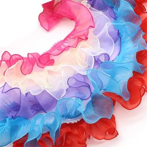 1YD/3YD 8cm Glass Gauze Lock Edge Fungus Hat Head Ornament Doll Skirt Decoration Diy Toy Discount Lace