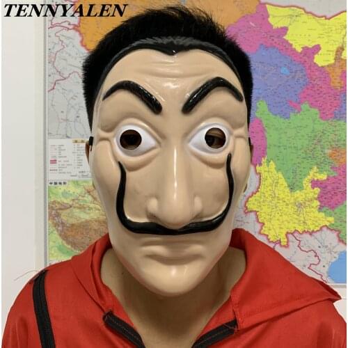 2020 Mask Halloween Props for Women and Men La casa de papel Season 4 Dali Cosplay Costume Props Halloween Carnival Party Mask