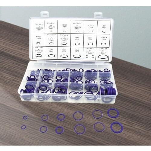 270Pcs Purple Rubber Seal O-Ring Washer Assortment Set with Case Accessories