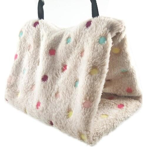 3 Size Warm Rainbow Color Dot Three Corner Parrot Hamster Sugar Glider Hammock Cage Small Pet Squirrel Hanging Sleeping Bed