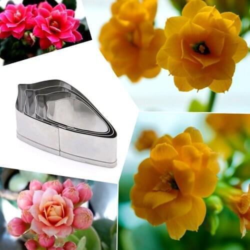 4 pcs/set Stainless Steel Jonquil Petals Cutters Set Candy Biscuit Jelly Fondant Cookie Cake Decorating Tools