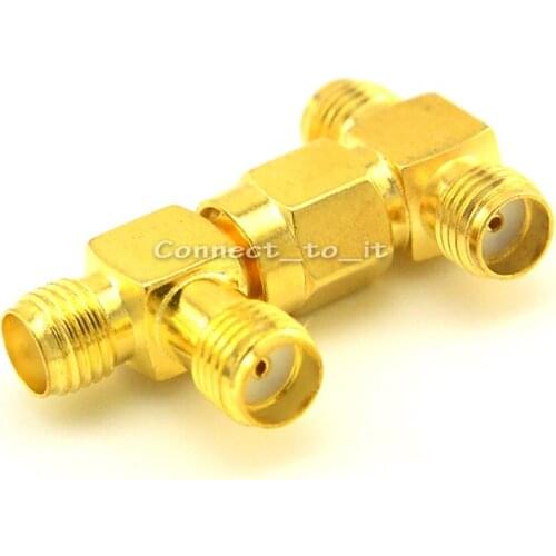 5 pcs SMA Male to 2 SMA Female Adapter 3 way Connector & SMA Female to 2 SMA Female 3 Way Connector