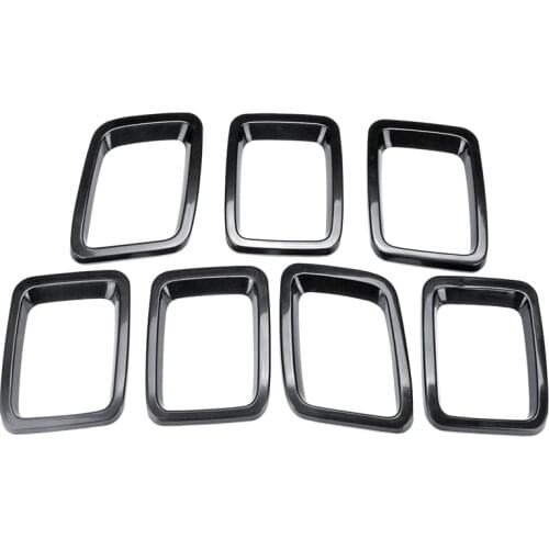 7Pcs Car Front Grille Inserts Bumper Protectors Grille Frame Cover Trim for Jeep Compass 2017 2018 2019
