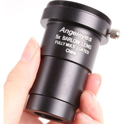 Angeleyes 1.25" M42 5X Barlow Lens Space Telescope Astronomic Professional Mirror Spotting Scope Magnification Accessories