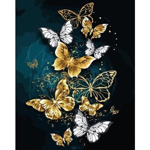 BMBY-5D Art Diamond Painting Round Full Diamond Butterfly Cross Stitch Kits Embroidery Home Decoration Gift