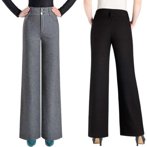 Womens pants winter wide-leg pants high-waist pants drape free straight straight trousers casual thin wild wide leg pants