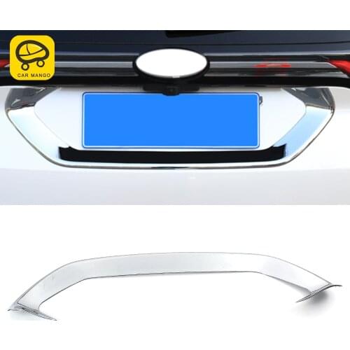 CarMango Car Accessories Molding Rear License Plate Chrome Pad Trim Sticker Cover Frame Decoration for Ford Edge 2015-2019
