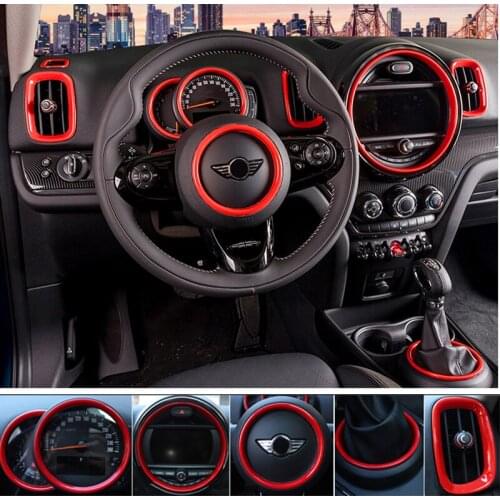 Car Center Console Ring Gear Shift Steering Center Circle Vent Housing Sticker For Mini Cooper F60 Countryman Car Accessories