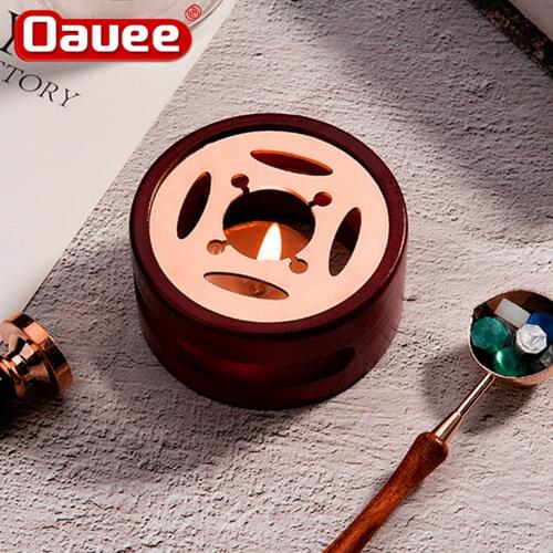 Retro Seal Melting Furnace Solid Wood Oven Furnace Pot Beads Sticks Heater Wax Warmer Decorative Craft for Candle stamps