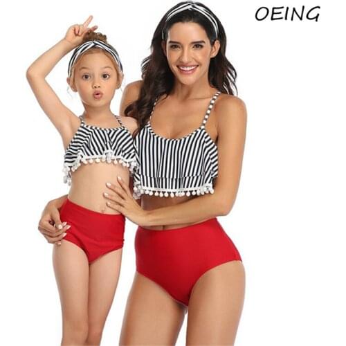 Parent-child Outfit Bathing Suit Women 2 Peice Set Women 2021 Floral High Waisted Swimsuit Sexy Bikini