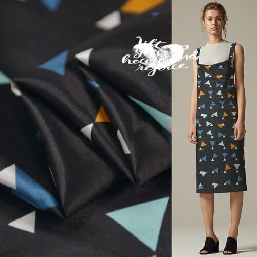 Designer Triangle Soft Silk Cotton Satin Fabrics 60% Mulberry 40%cotton By The Meter