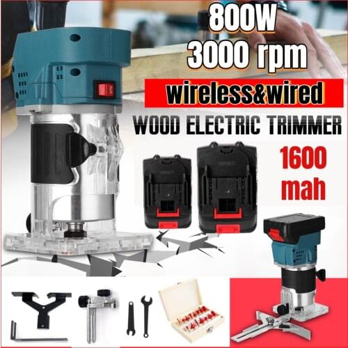800w 30000rpm Wood Router Tool Combo Kit Electric Woodworking Machines Power Carpentry Manual Trimmer Tools With Milling Cutter