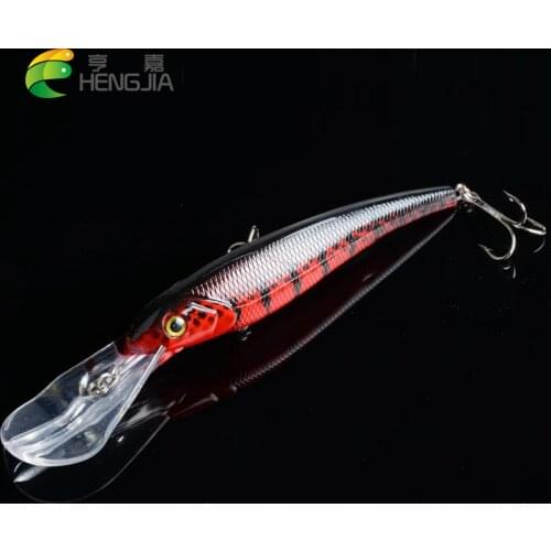 HENGJIA 16cm 29.1g Fishing Lure big Bent Artificial Minnow Lure Fake Bait Swim bait 3D Fish Eye Crankbait pesca carp fishing