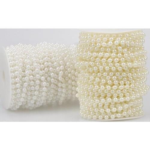 5-10m Fishing Line Artificial Pearls Beads Chain DIY Garland Wedding Party Decoration Supplies Bride Flowers Accessory