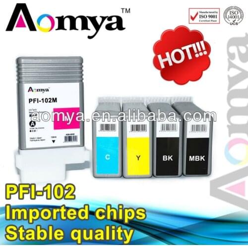 Pfi-102 pfi102 Compatible ink cartridge for Canon iPF 700 ipf710 ipf720 ipf760 ipf650 ipf655 750/755/600/610/605/500/510 printer