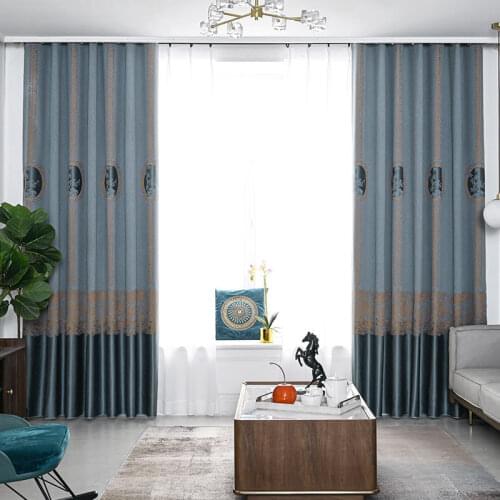 Chinese Classical Simple Curtain Chenille Imitation Cashmere High-end Thick Jacquard Curtains for Living Room Bedroom Curtains