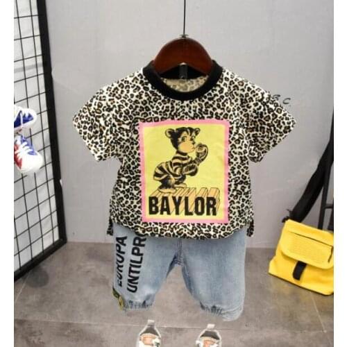 Boys Clothes Children Clothing Suits Infant Kids Girls Leopard Print Tops + Pants 2pcs Outfits Clothes Sets 2-6Years