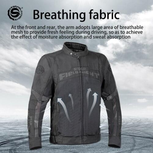 Summer Thin Style Cycling Clothes Motorcycle Breathable Coat Invisible Protection Pad Mesh Motorcycle Suit Reflective Design