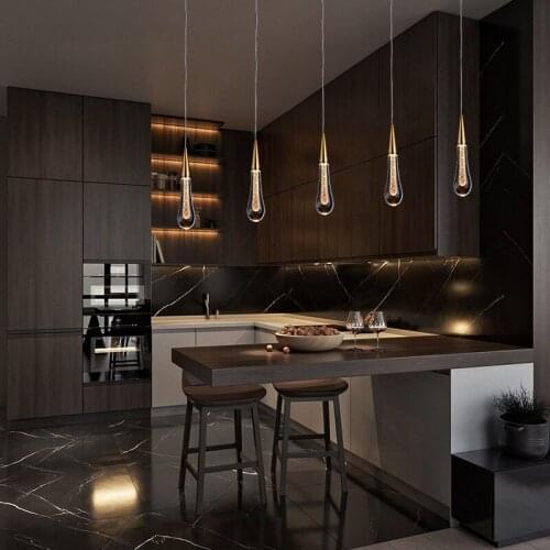 2020 Hot selling LED Water Drop pendant light Modern Crystal Hanging Lamp Creative Restaurant bar Pendant Lighting