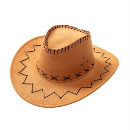 WZCX Fashion Solid Color Streak Unisex Summer Cowboy Hat Casual Tide Wide Brim Vintage Simple Sun Hat Adult Cap