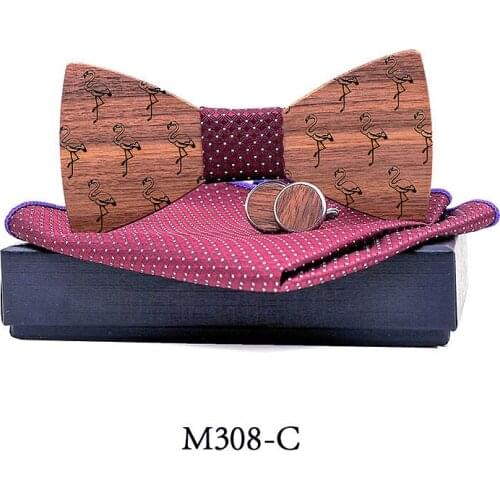 Wooden Bow Tie Set Fake Gift for Men Luxury Tie Mens Accessories Pre-tied Bowknot Bow Tuxedo Bowtie for Adjustable