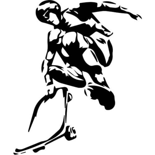 Car Stickers Cool Skateboard Youth Skills Sports PVC Car Decoration Accessories Decals Creative Waterproof Black/white,16cm*13cm