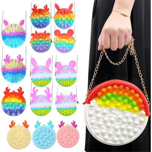 New Large-Size Fingertip Toys Push Bubble Pendant New Bag Hot Sale Adult Decompression Toys Children Anti-Stress поп ит