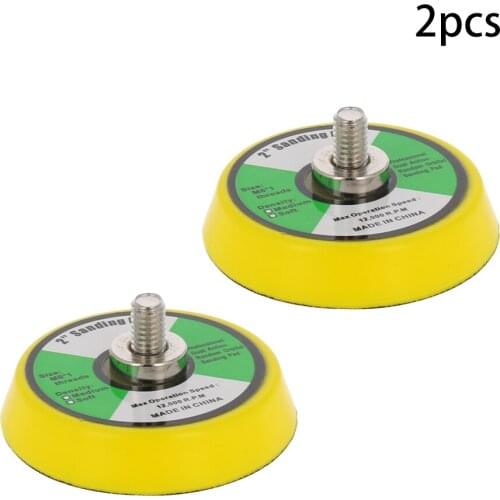 2pcs 2~6 Inches Pneumatic Grinding Machine Suction Cup Plastic & Carbon Steel Sandpaper Base Tray Self-adhesive Polishing Discs