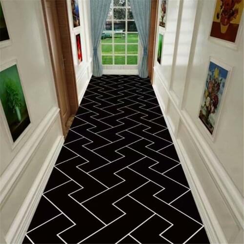 Simple Home Corridor Carpet Interior Entrance Door Mat Bedroom Carpet Living Room Kitchen Carpet Geometric Long Floor Carpet