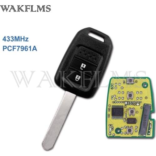 2 Button Remote Car Key 433Mhz For Honda Brio Mobilio 2015 2016 with PCF7961A 46 Chip No Mark